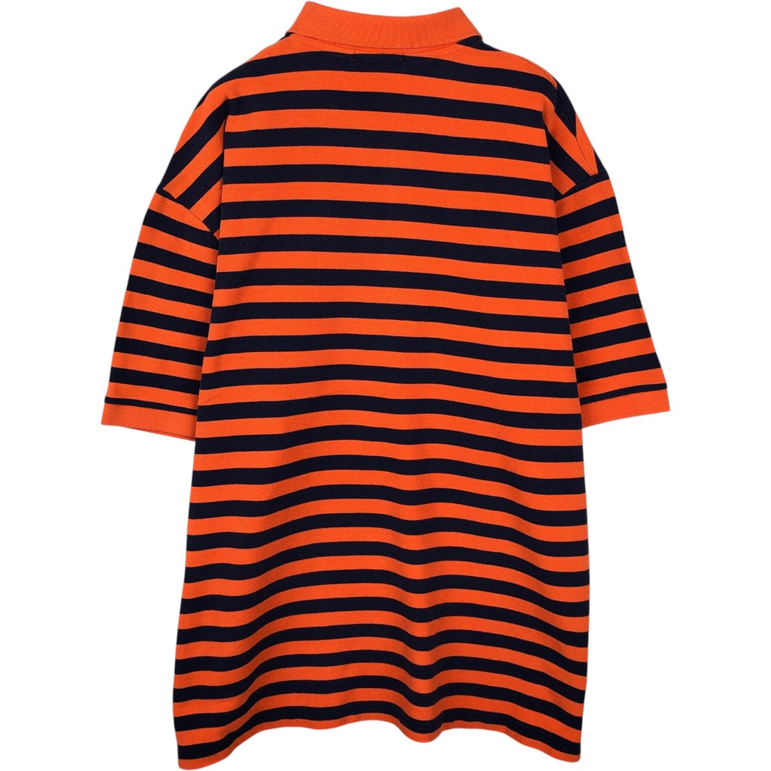 Ralph Lauren LAUREN Short-Sleeve Striped Polo Shirt, Women's Size XL (approx.) cotton orange type Vintage Second Hand