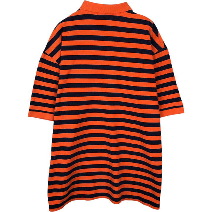 Ralph Lauren LAUREN Short-Sleeve Striped Polo Shirt, Women's Size XL (approx.) cotton orange type Vintage Second Hand