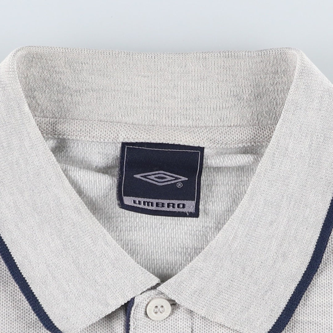 UMBRO short sleeve polo shirt, men's size M polyester gray type Vintage Second Hand