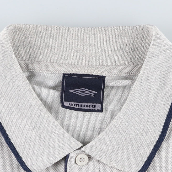 UMBRO short sleeve polo shirt, men's size M polyester gray type Vintage Second Hand