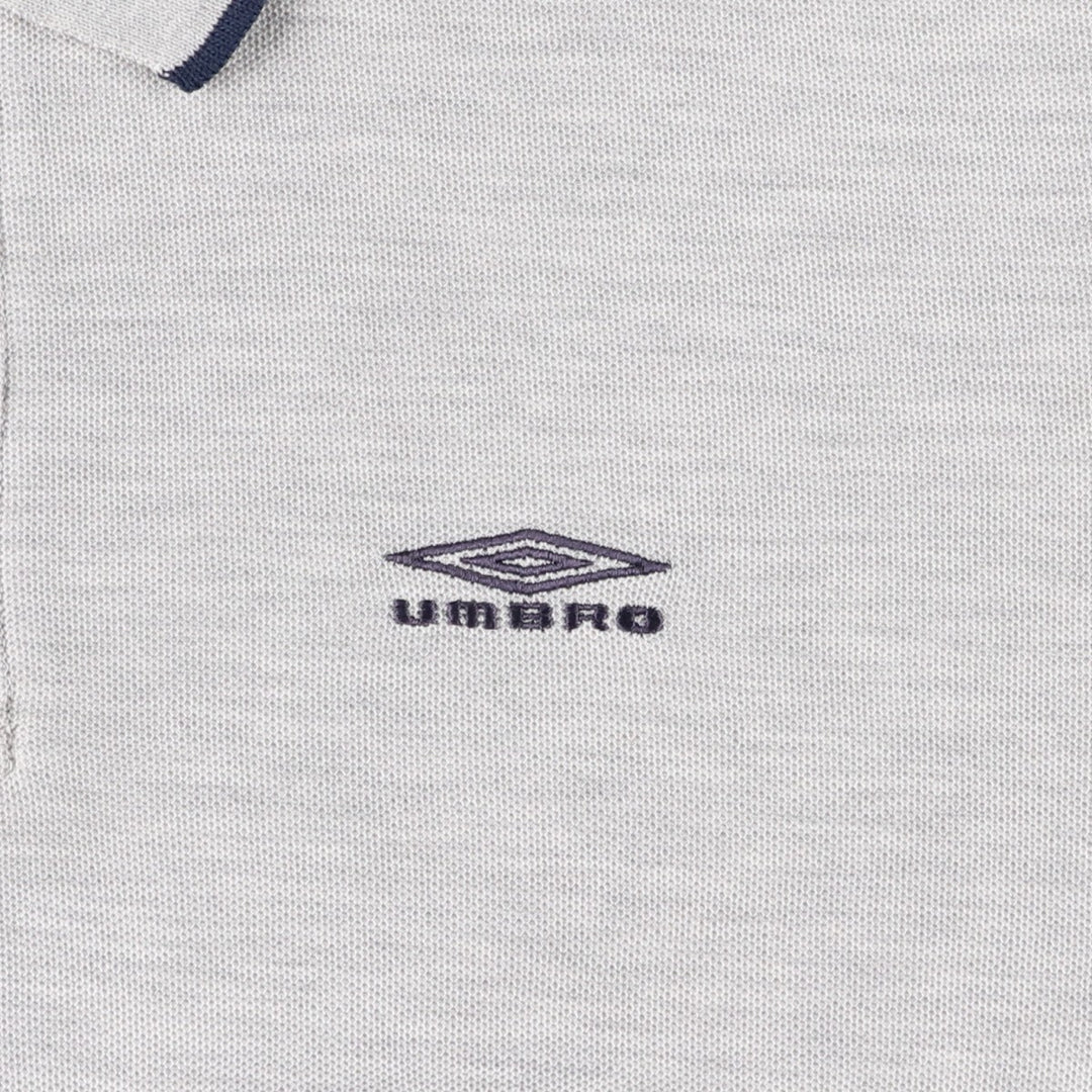 UMBRO short sleeve polo shirt, men's size M polyester gray type Vintage Second Hand