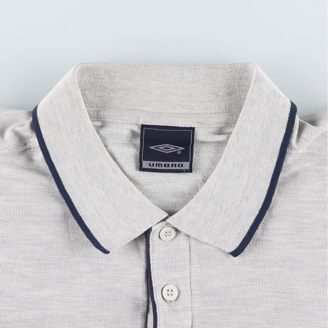 UMBRO short sleeve polo shirt, men's size M polyester gray type Vintage Second Hand