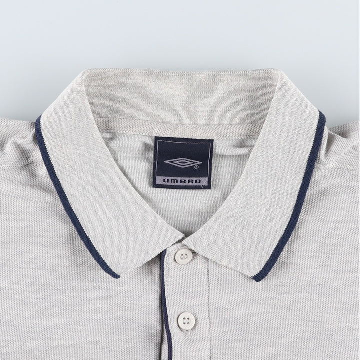 UMBRO short sleeve polo shirt, men's size M polyester gray type Vintage Second Hand