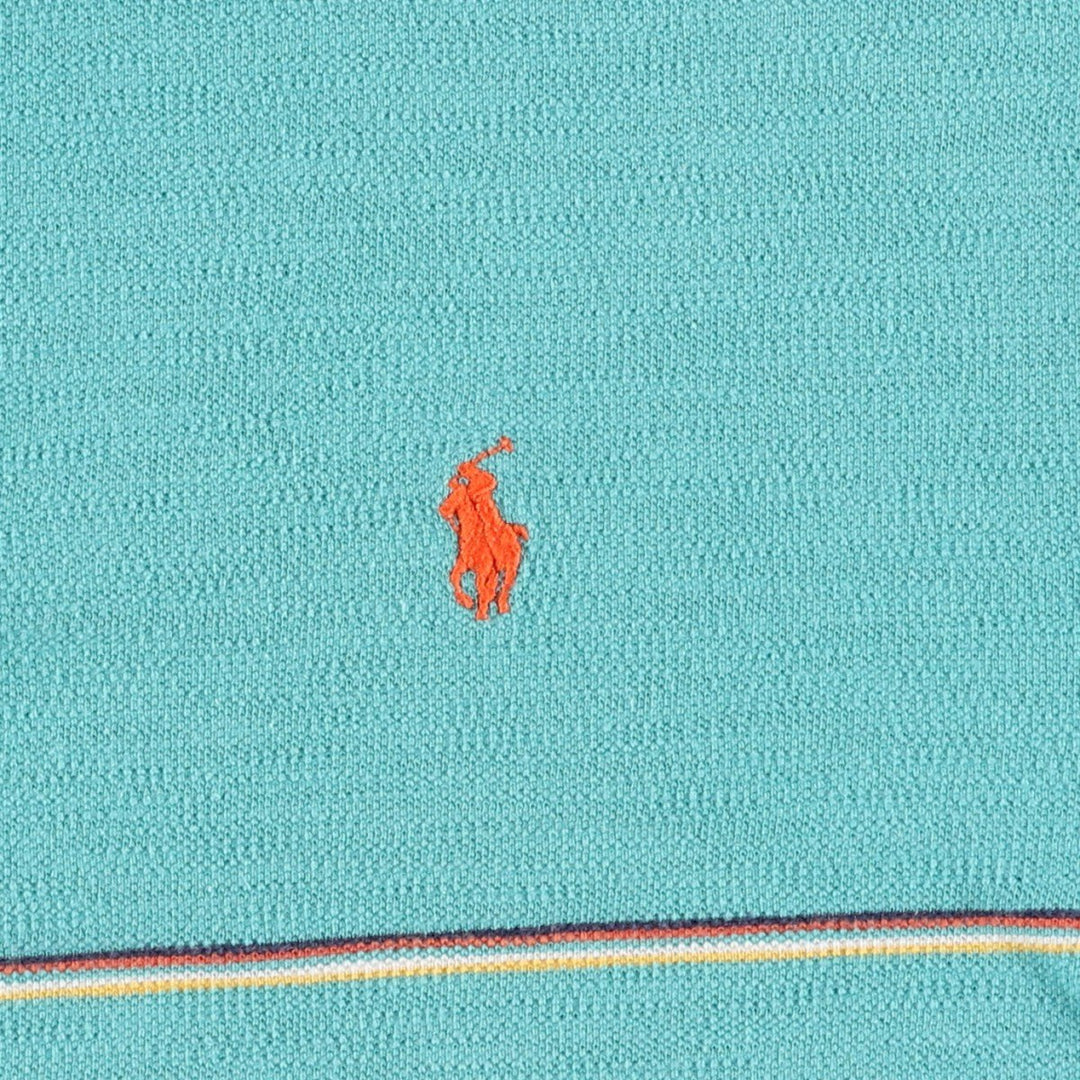 Ralph Lauren POLO by Ralph Lauren short sleeve polo shirt, men's size L cotton turquoise blue Vintage Second Hand
