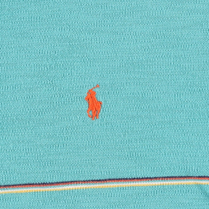 Ralph Lauren POLO by Ralph Lauren short sleeve polo shirt, men's size L cotton turquoise blue Vintage Second Hand