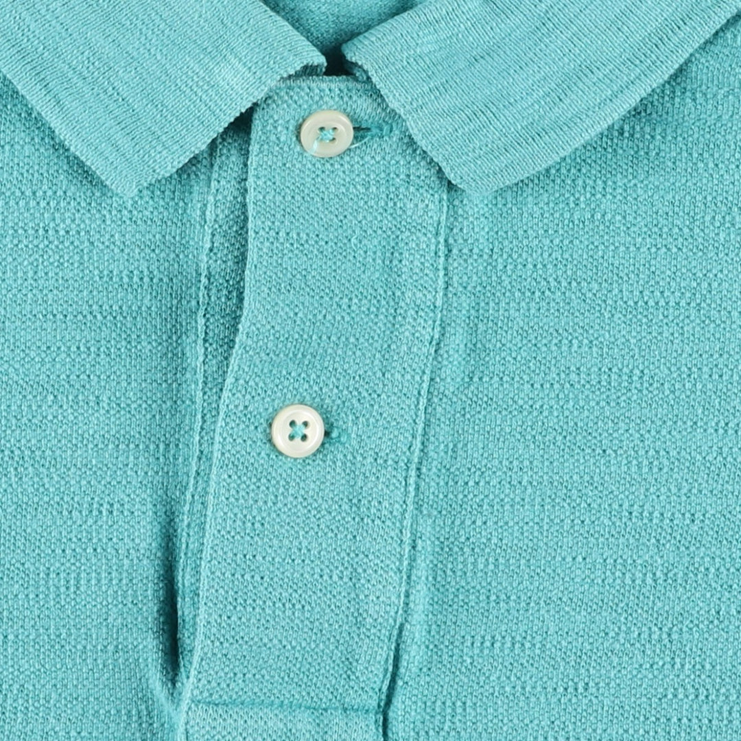 Ralph Lauren POLO by Ralph Lauren short sleeve polo shirt, men's size L cotton turquoise blue Vintage Second Hand
