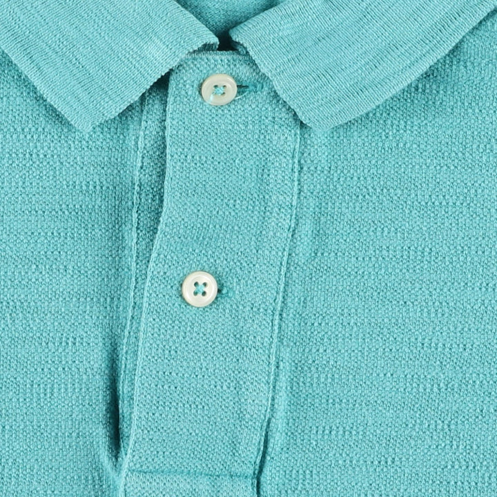 Ralph Lauren POLO by Ralph Lauren short sleeve polo shirt, men's size L cotton turquoise blue Vintage Second Hand
