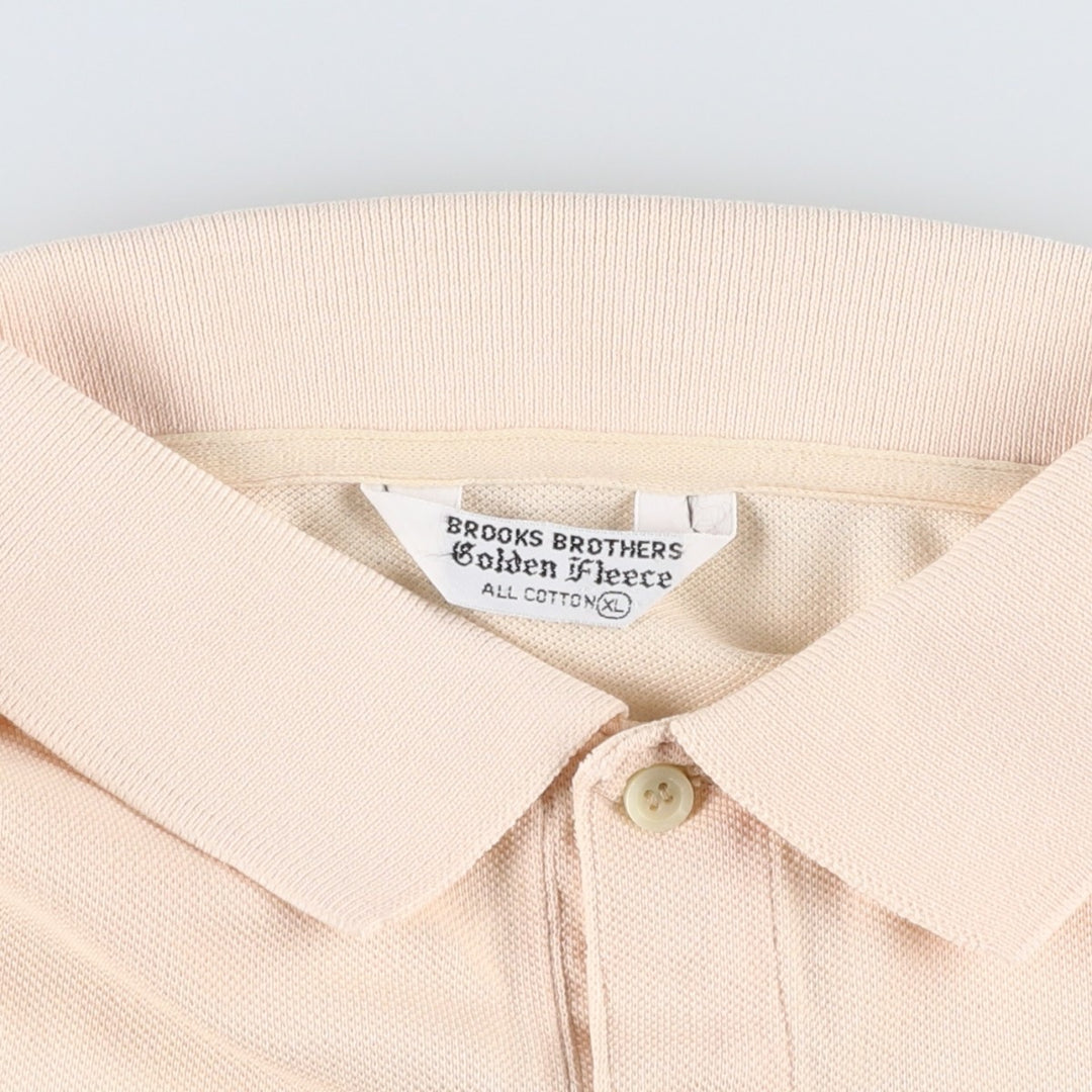 Brooks Brothers Golden Fleece Short-Sleeve Polo Shirt, Men's Size L (approx.) cotton Beige type Vintage Second Hand
