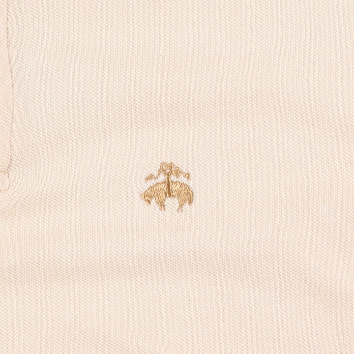 Brooks Brothers Golden Fleece Short-Sleeve Polo Shirt, Men's Size L (approx.) cotton Beige type Vintage Second Hand