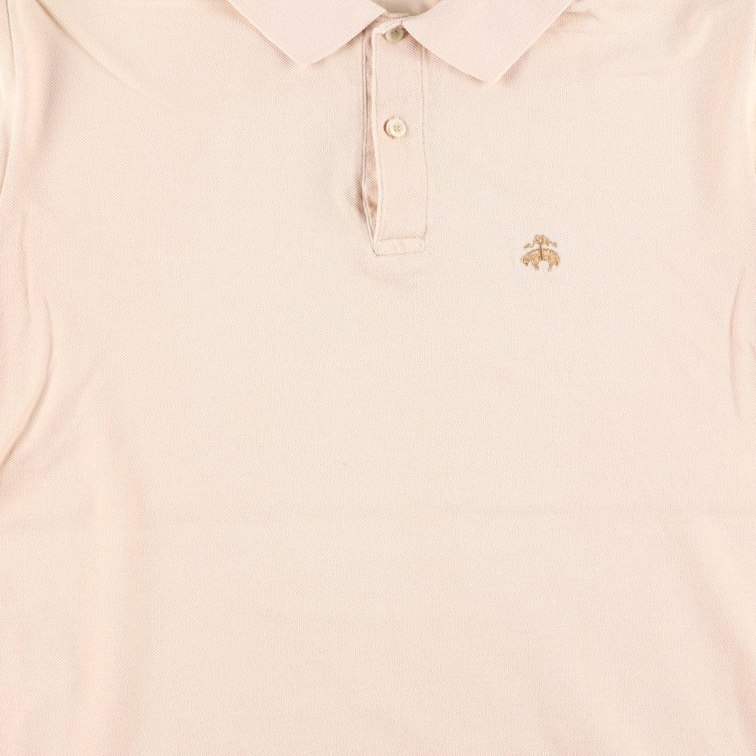 Brooks Brothers Golden Fleece Short-Sleeve Polo Shirt, Men's Size L (approx.) cotton Beige type Vintage Second Hand