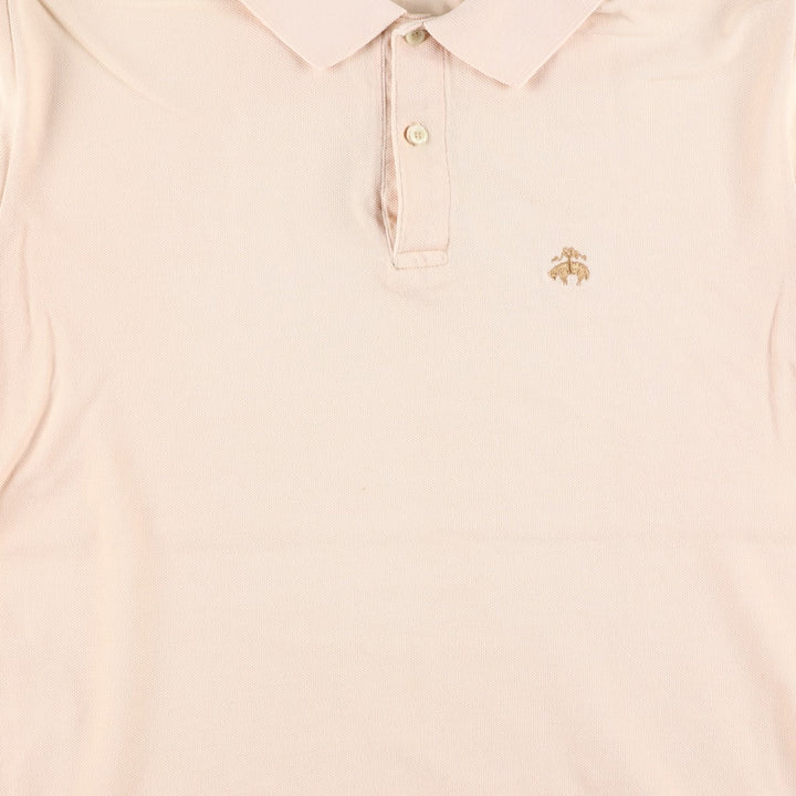 Brooks Brothers Golden Fleece Short-Sleeve Polo Shirt, Men's Size L (approx.) cotton Beige type Vintage Second Hand