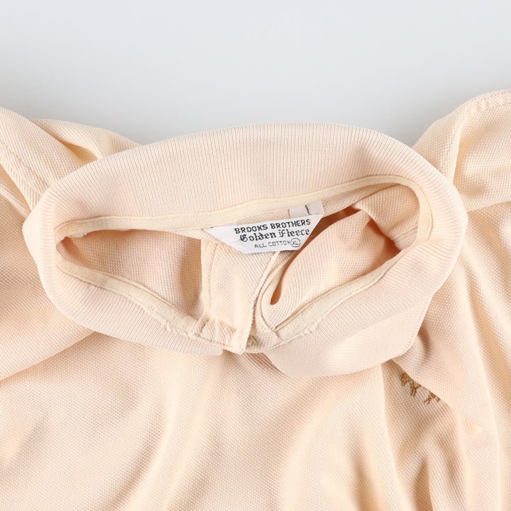 Brooks Brothers Golden Fleece Short-Sleeve Polo Shirt, Men's Size L (approx.) cotton Beige type Vintage Second Hand