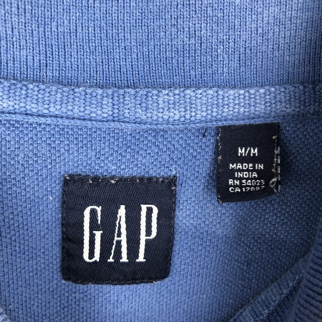 90'S GAP Old Gap Multi-stripe Short-Sleeve Striped Polo Shirt Men's Size M (Equivalent) Vintage cotton blue type Vintage Second Hand