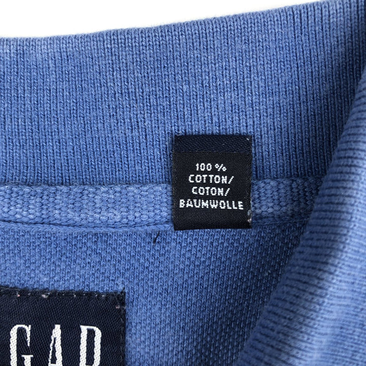90'S GAP Old Gap Multi-stripe Short-Sleeve Striped Polo Shirt Men's Size M (Equivalent) Vintage cotton blue type Vintage Second Hand