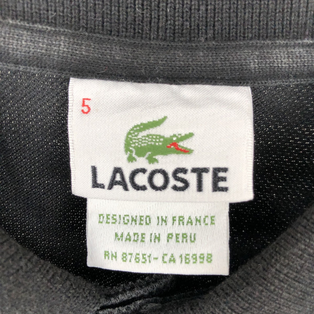 Lacoste LACOSTE French design short sleeve polo shirt size 5, men's L size cotton black type Vintage Second Hand