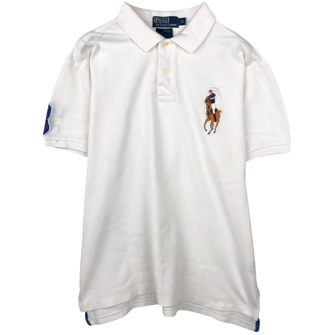 Ralph Lauren POLO by Ralph Lauren CUSTOM FIT Big Pony Short Sleeve Polo Shirt Men's XL cotton white type Vintage Second Hand