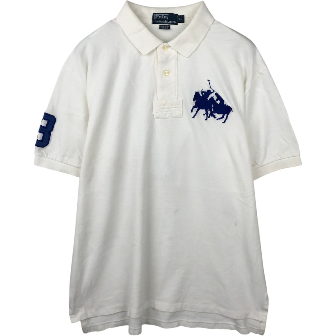Ralph Lauren POLO by Ralph Lauren Double Pony Short Sleeve Polo Shirt Men's XL cotton white type Vintage Second Hand