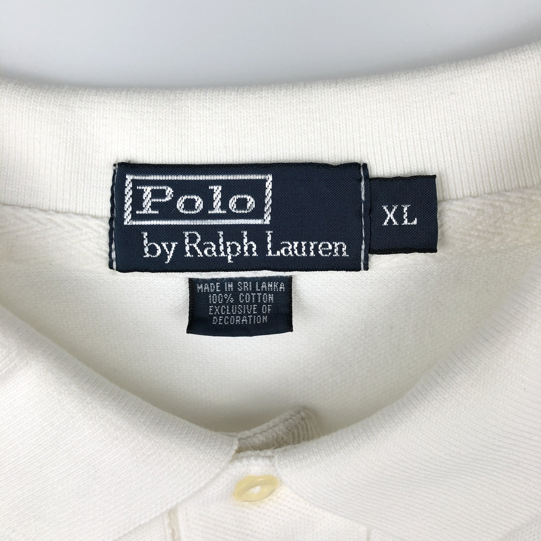 Ralph Lauren POLO by Ralph Lauren Double Pony Short Sleeve Polo Shirt Men's XL cotton white type Vintage Second Hand