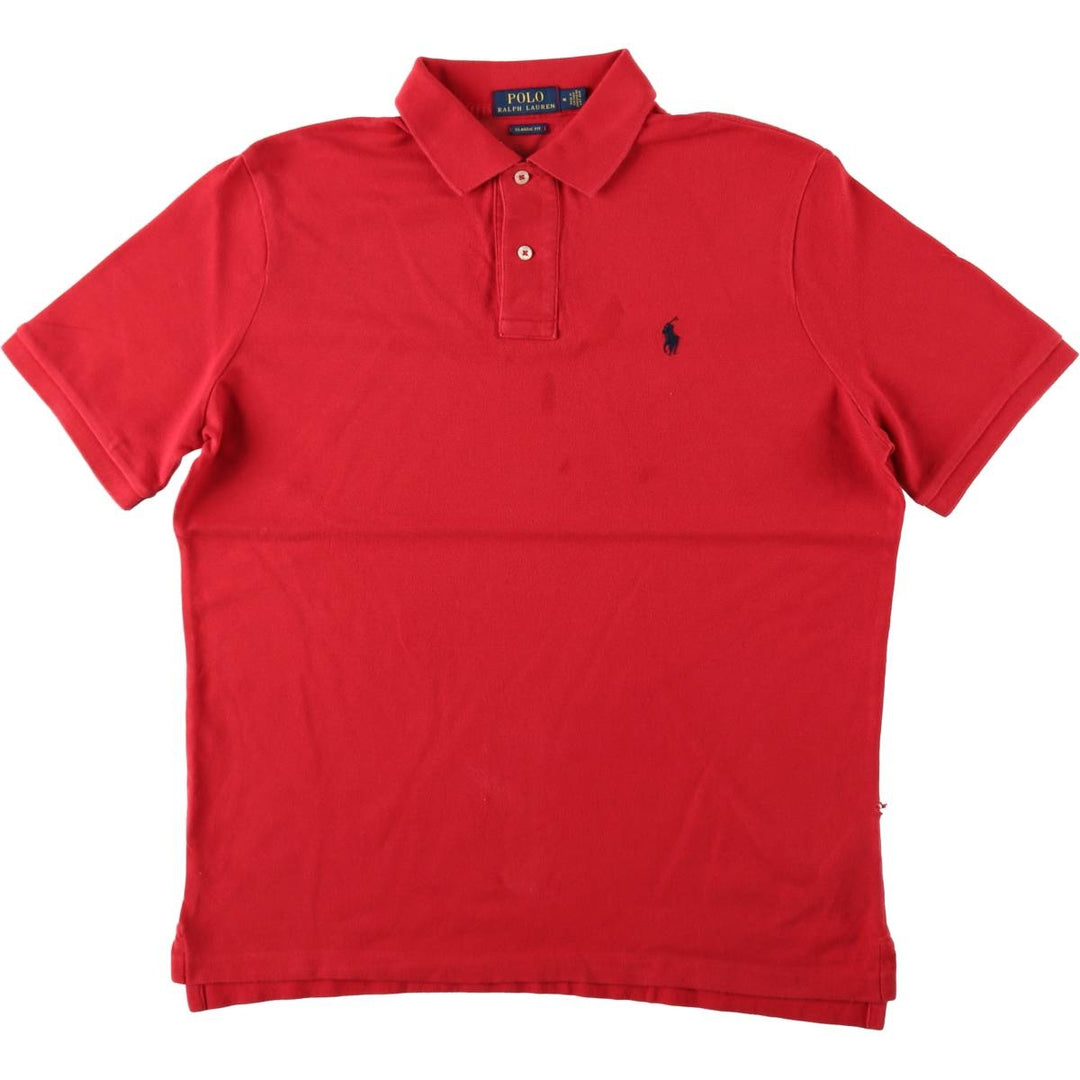Ralph Lauren POLO RALPH LAUREN CLASSIC FIT short sleeve polo shirt, men's size M cotton red type Vintage Second Hand
