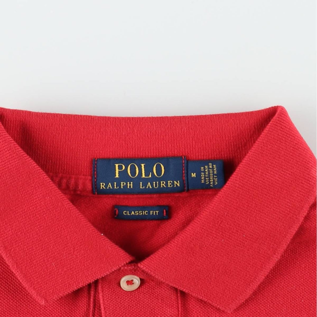 Ralph Lauren POLO RALPH LAUREN CLASSIC FIT short sleeve polo shirt, men's size M cotton red type Vintage Second Hand