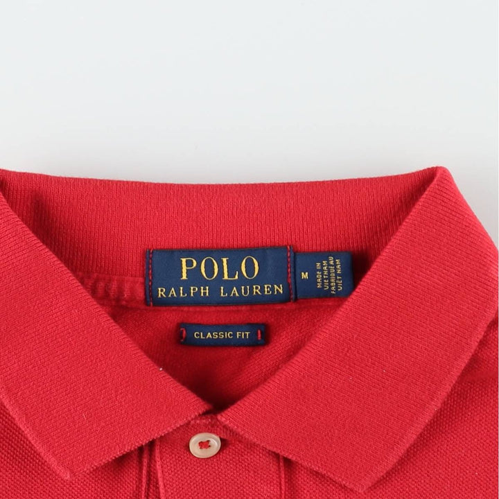 Ralph Lauren POLO RALPH LAUREN CLASSIC FIT short sleeve polo shirt, men's size M cotton red type Vintage Second Hand