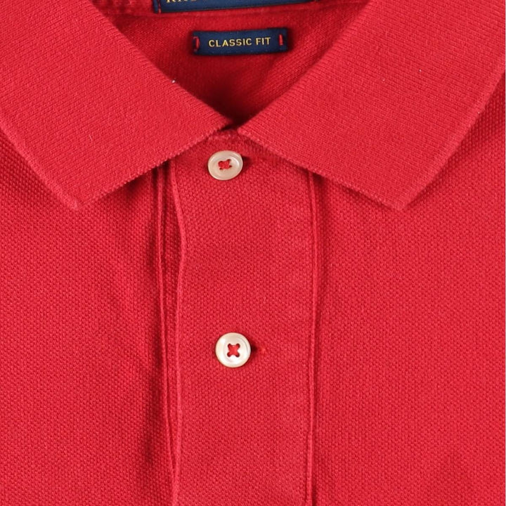 Ralph Lauren POLO RALPH LAUREN CLASSIC FIT short sleeve polo shirt, men's size M cotton red type Vintage Second Hand