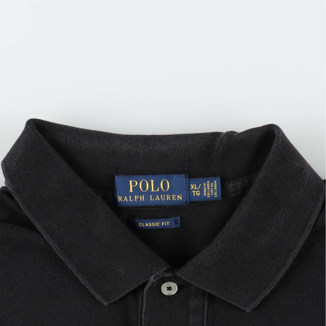 Ralph Lauren POLO RALPH LAUREN CLASSIC FIT short sleeve polo shirt men's XL equivalent cotton black type Vintage Second Hand