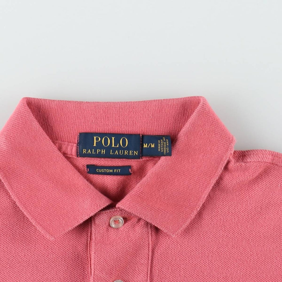 Ralph Lauren POLO RALPH LAUREN CUSTOM FIT short sleeve polo shirt men's M equivalent cotton pink type Vintage Second Hand