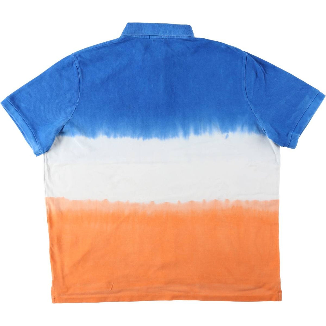 Ralph Lauren POLO RALPH LAUREN CLASSIC FIT Tie-Dye Pattern Short-Sleeve Polo Shirt (Men's Size XL) cotton blue type Vintage Second Hand