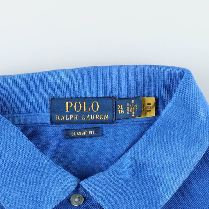 Ralph Lauren POLO RALPH LAUREN CLASSIC FIT Tie-Dye Pattern Short-Sleeve Polo Shirt (Men's Size XL) cotton blue type Vintage Second Hand