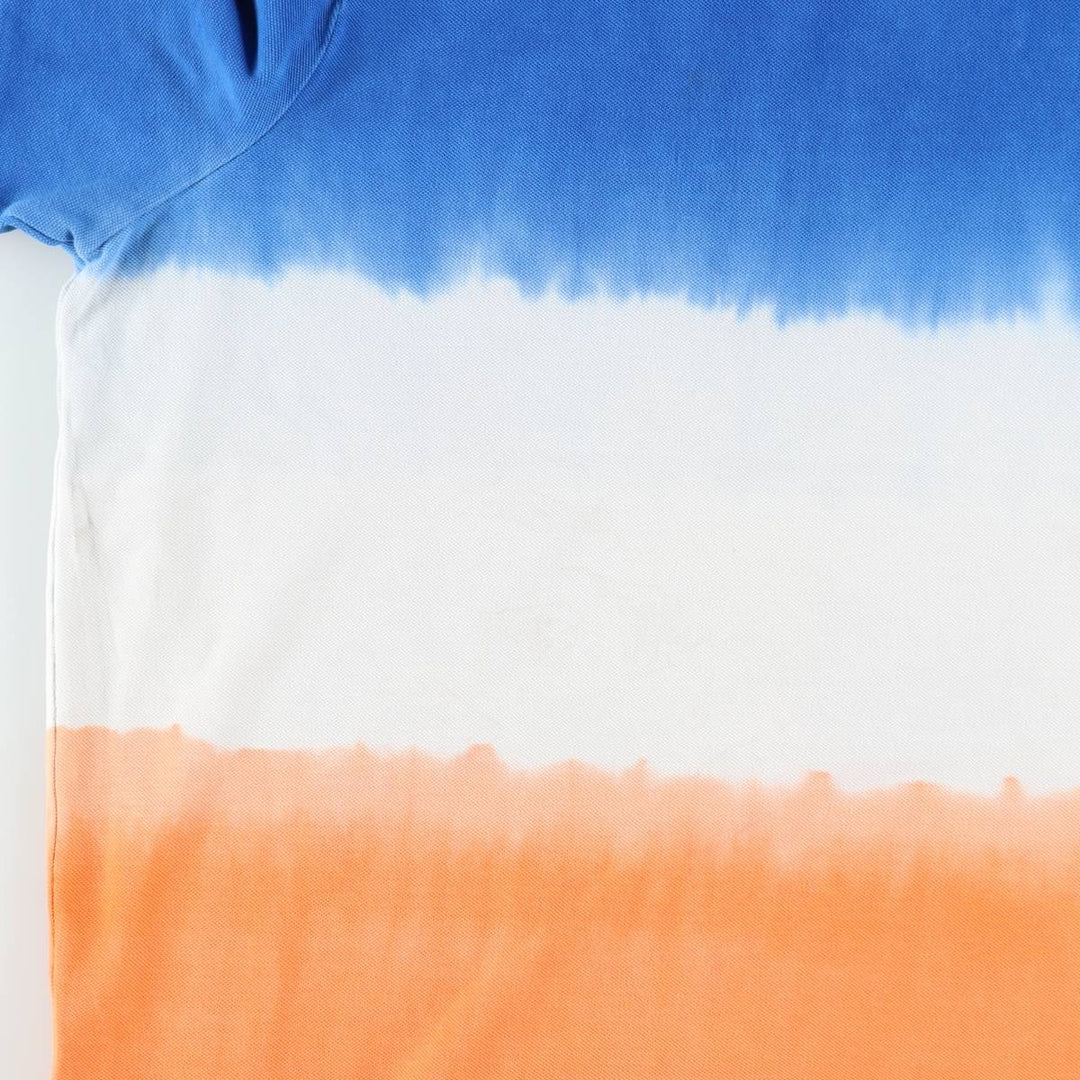 Ralph Lauren POLO RALPH LAUREN CLASSIC FIT Tie-Dye Pattern Short-Sleeve Polo Shirt (Men's Size XL) cotton blue type Vintage Second Hand