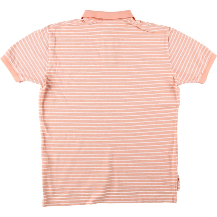 Ralph Lauren POLO RALPH LAUREN CLASSIC FIT short sleeve striped polo shirt men's size L cotton orange type Vintage Second Hand