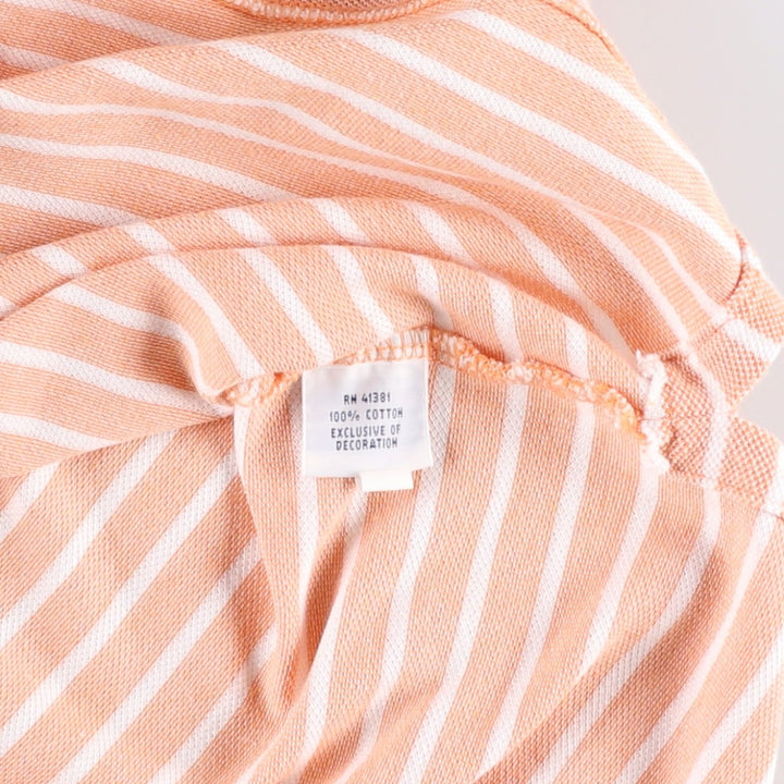 Ralph Lauren POLO RALPH LAUREN CLASSIC FIT short sleeve striped polo shirt men's size L cotton orange type Vintage Second Hand