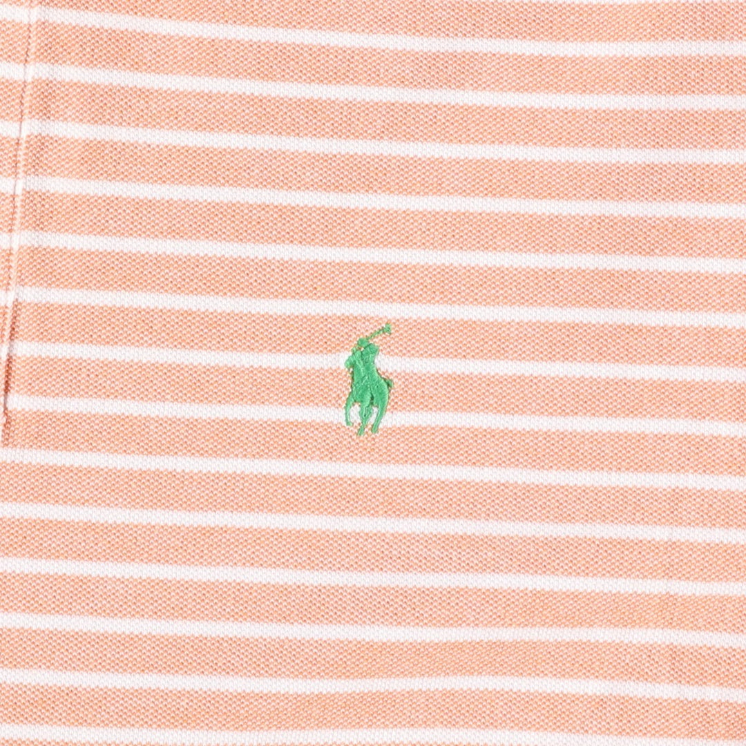Ralph Lauren POLO RALPH LAUREN CLASSIC FIT short sleeve striped polo shirt men's size L cotton orange type Vintage Second Hand