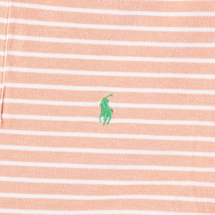 Ralph Lauren POLO RALPH LAUREN CLASSIC FIT short sleeve striped polo shirt men's size L cotton orange type Vintage Second Hand