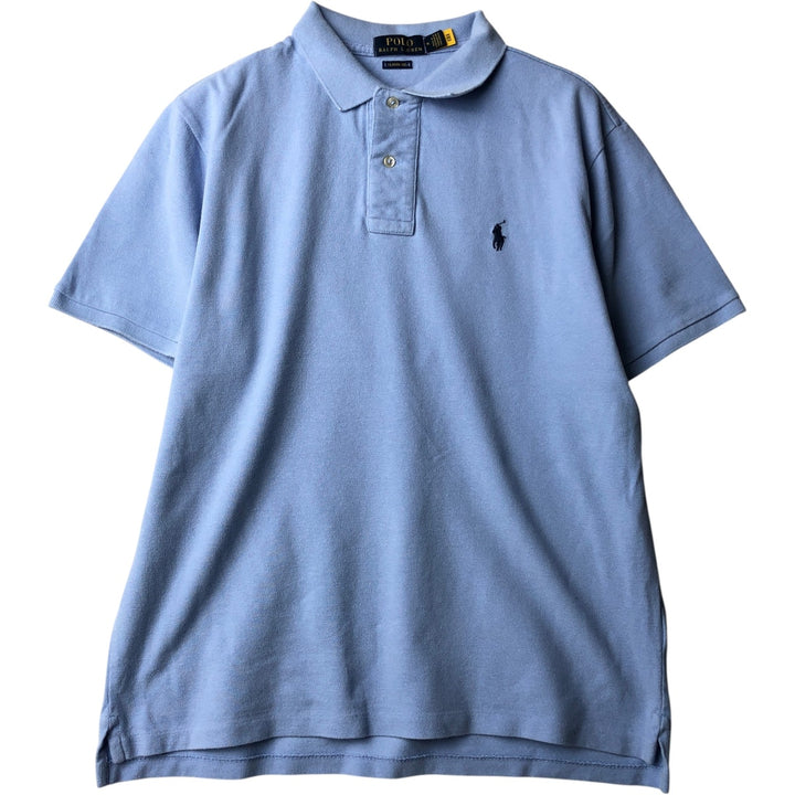 Ralph Lauren POLO RALPH LAUREN CLASSIC FIT short sleeve polo shirt, men's size M cotton Blue type light blue Vintage Second Hand