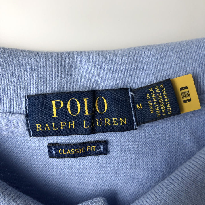 Ralph Lauren POLO RALPH LAUREN CLASSIC FIT short sleeve polo shirt, men's size M cotton Blue type light blue Vintage Second Hand