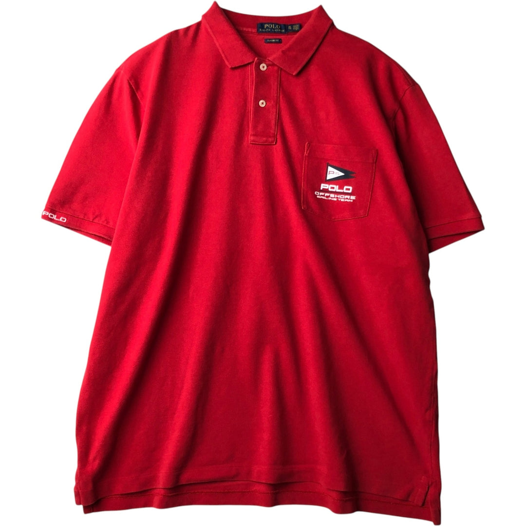 Ralph Lauren POLO RALPH LAUREN CLASSIC FIT short sleeve polo shirt men's XL equivalent cotton red type Vintage Second Hand