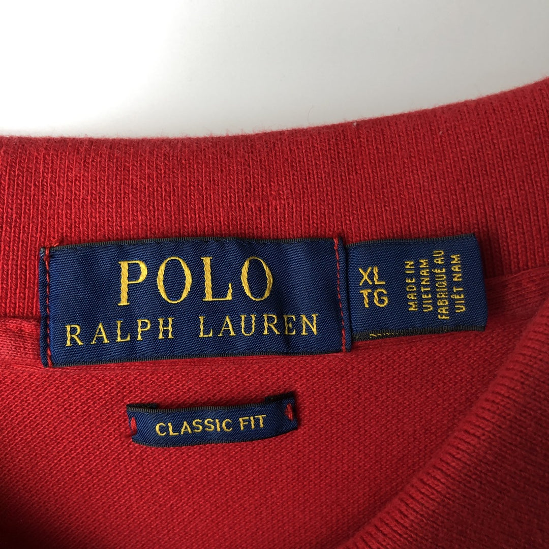 Ralph Lauren POLO RALPH LAUREN CLASSIC FIT short sleeve polo shirt men's XL equivalent cotton red type Vintage Second Hand