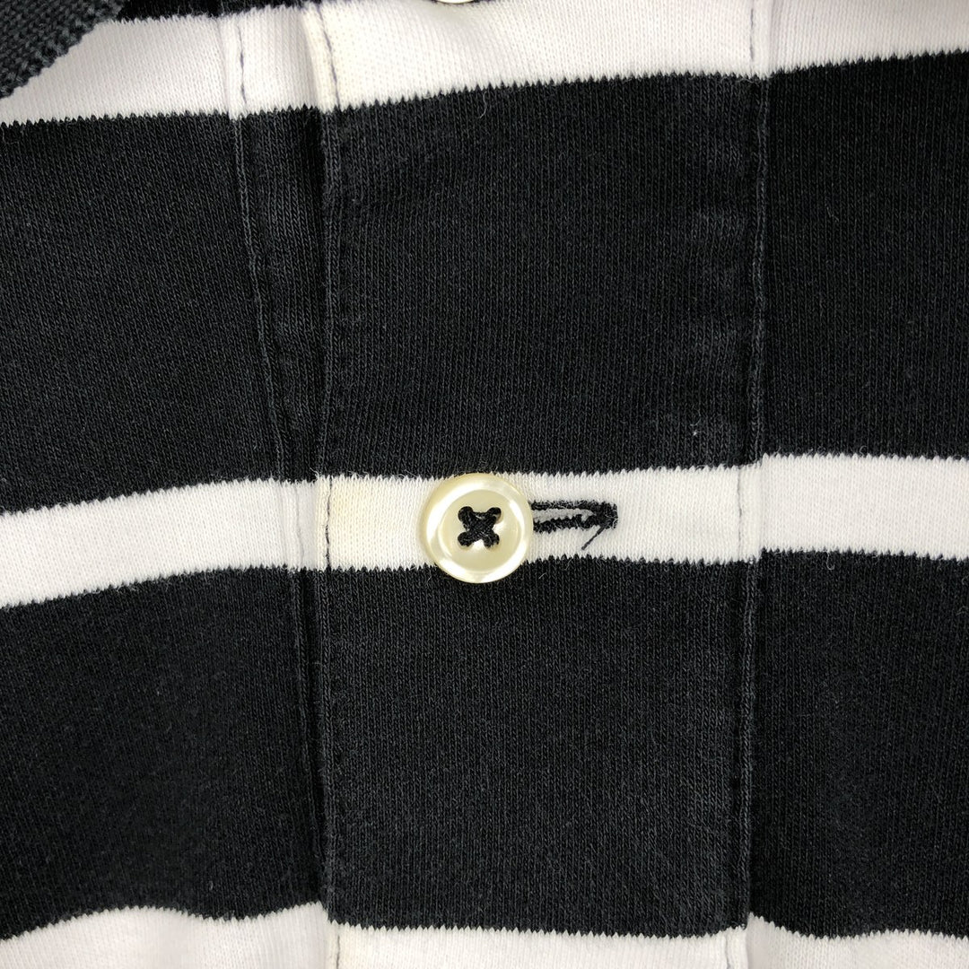 Ralph Lauren POLO RALPH LAUREN Short Sleeve Striped Polo Shirt Men's Size L cotton black type Vintage Second Hand