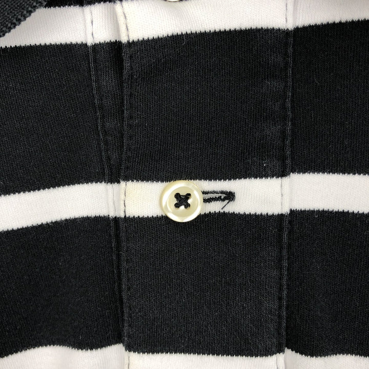 Ralph Lauren POLO RALPH LAUREN Short Sleeve Striped Polo Shirt Men's Size L cotton black type Vintage Second Hand
