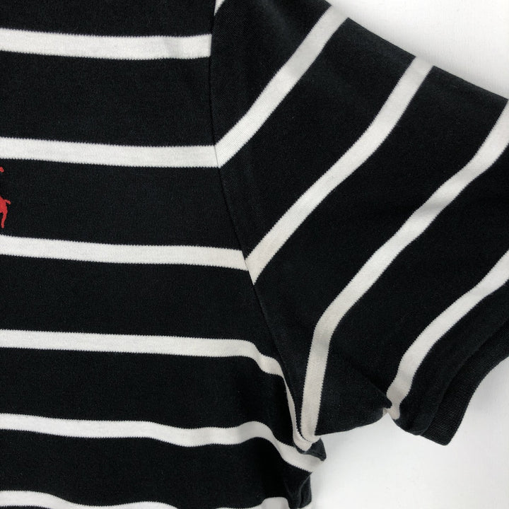 Ralph Lauren POLO RALPH LAUREN Short Sleeve Striped Polo Shirt Men's Size L cotton black type Vintage Second Hand