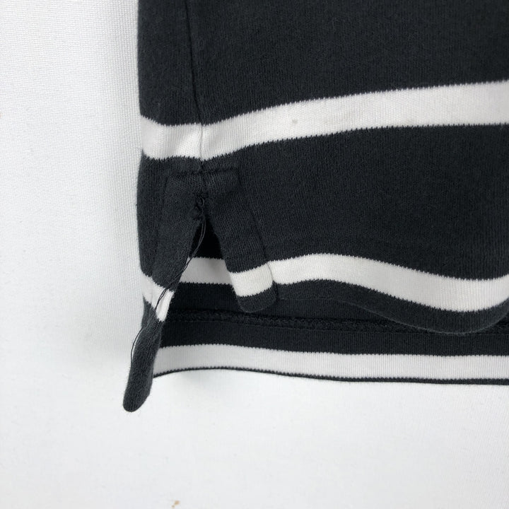Ralph Lauren POLO RALPH LAUREN Short Sleeve Striped Polo Shirt Men's Size L cotton black type Vintage Second Hand