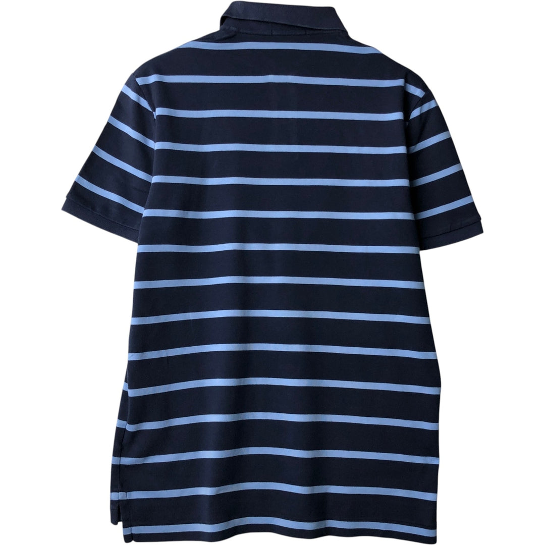 Ralph Lauren POLO RALPH LAUREN Striped Pattern Multi-Stripe Short-Sleeve Polo Shirt, Men's Size S (approx.) cotton navy blue type Vintage Second Hand