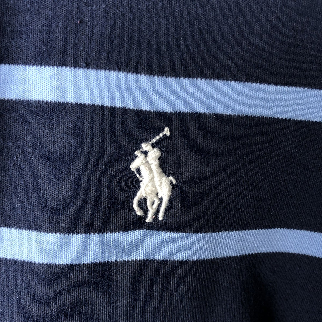 Ralph Lauren POLO RALPH LAUREN Striped Pattern Multi-Stripe Short-Sleeve Polo Shirt, Men's Size S (approx.) cotton navy blue type Vintage Second Hand