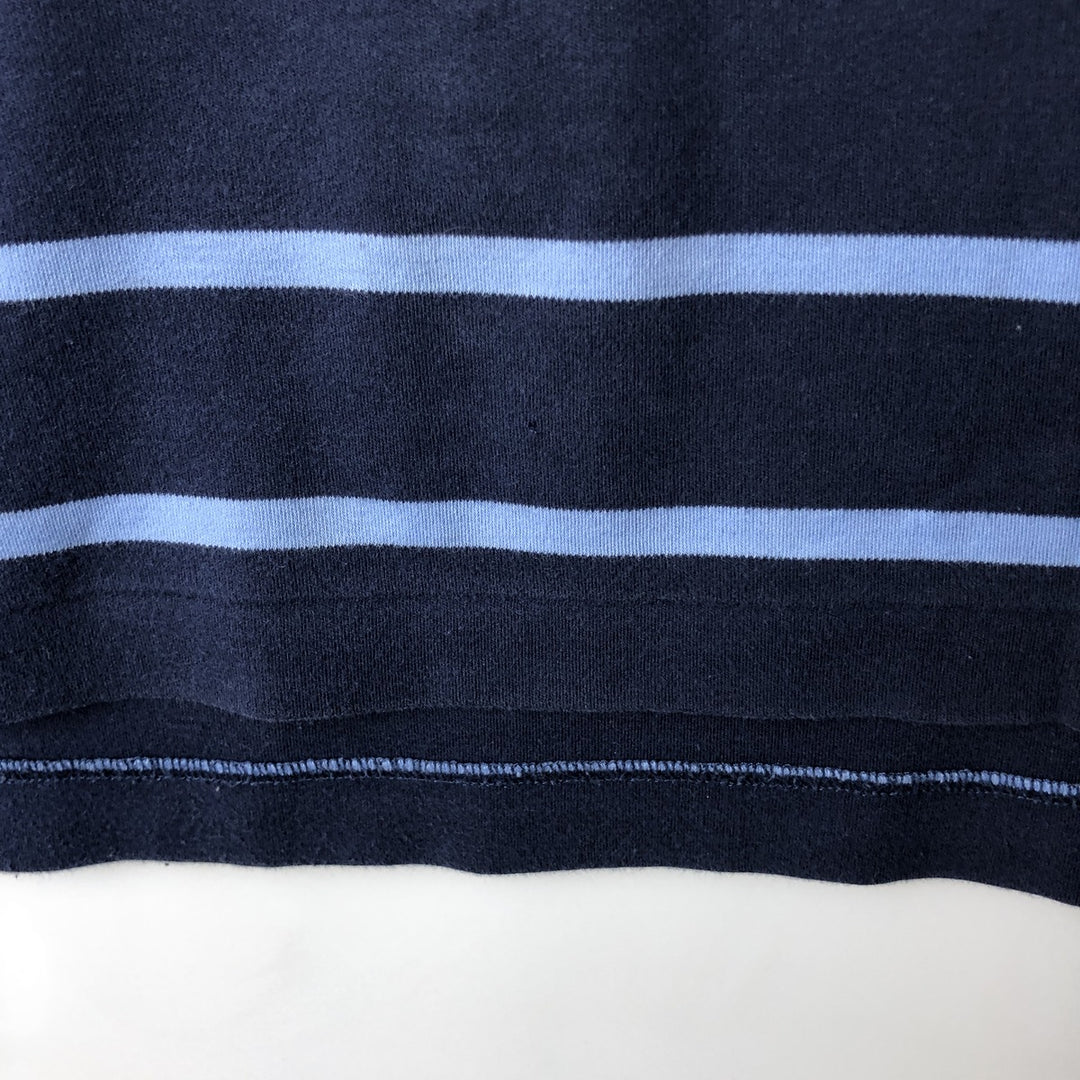 Ralph Lauren POLO RALPH LAUREN Striped Pattern Multi-Stripe Short-Sleeve Polo Shirt, Men's Size S (approx.) cotton navy blue type Vintage Second Hand