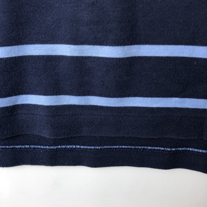 Ralph Lauren POLO RALPH LAUREN Striped Pattern Multi-Stripe Short-Sleeve Polo Shirt, Men's Size S (approx.) cotton navy blue type Vintage Second Hand