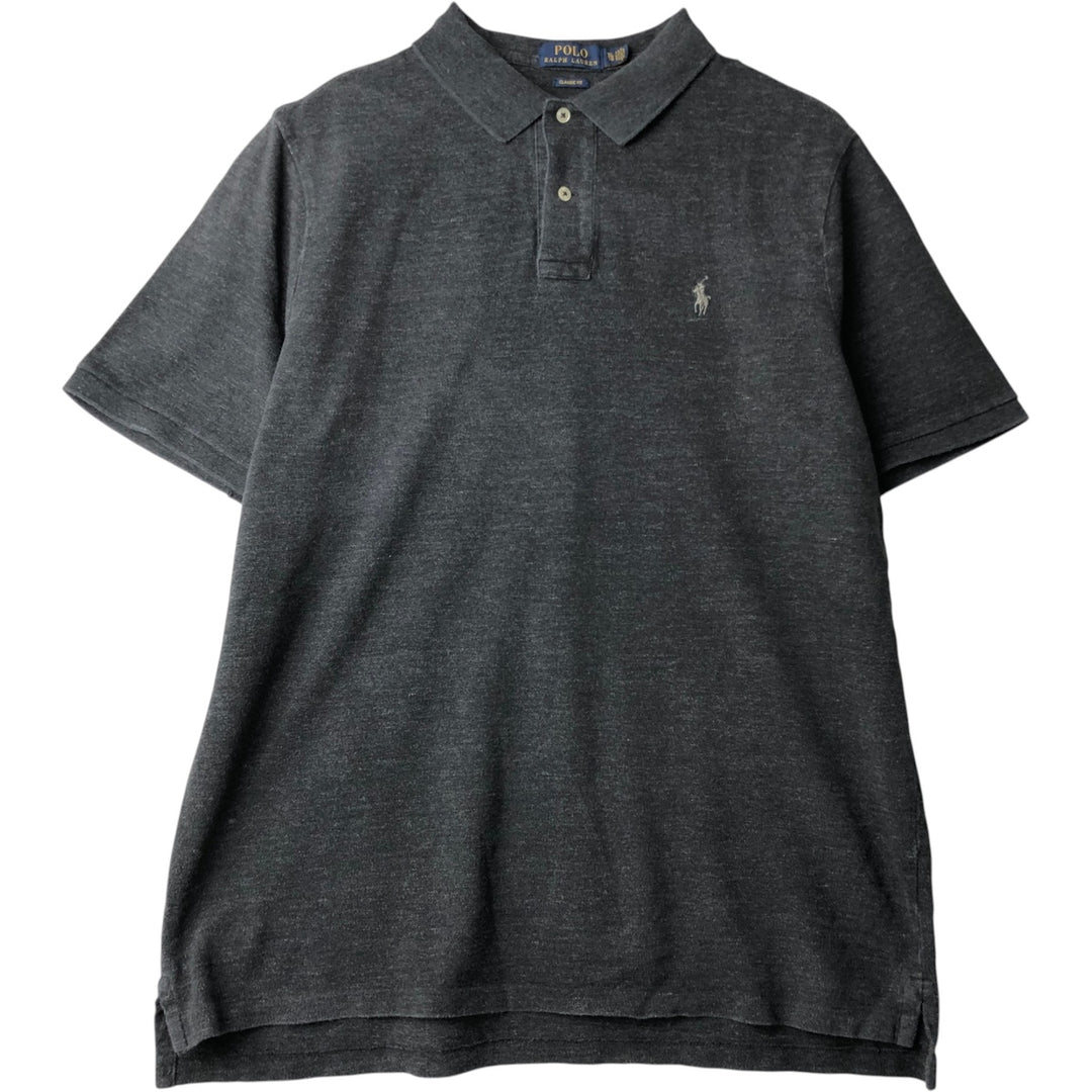 Ralph Lauren POLO RALPH LAUREN CLASSIC FIT short sleeve polo shirt men's XL equivalent cotton Charcoal Vintage Second Hand