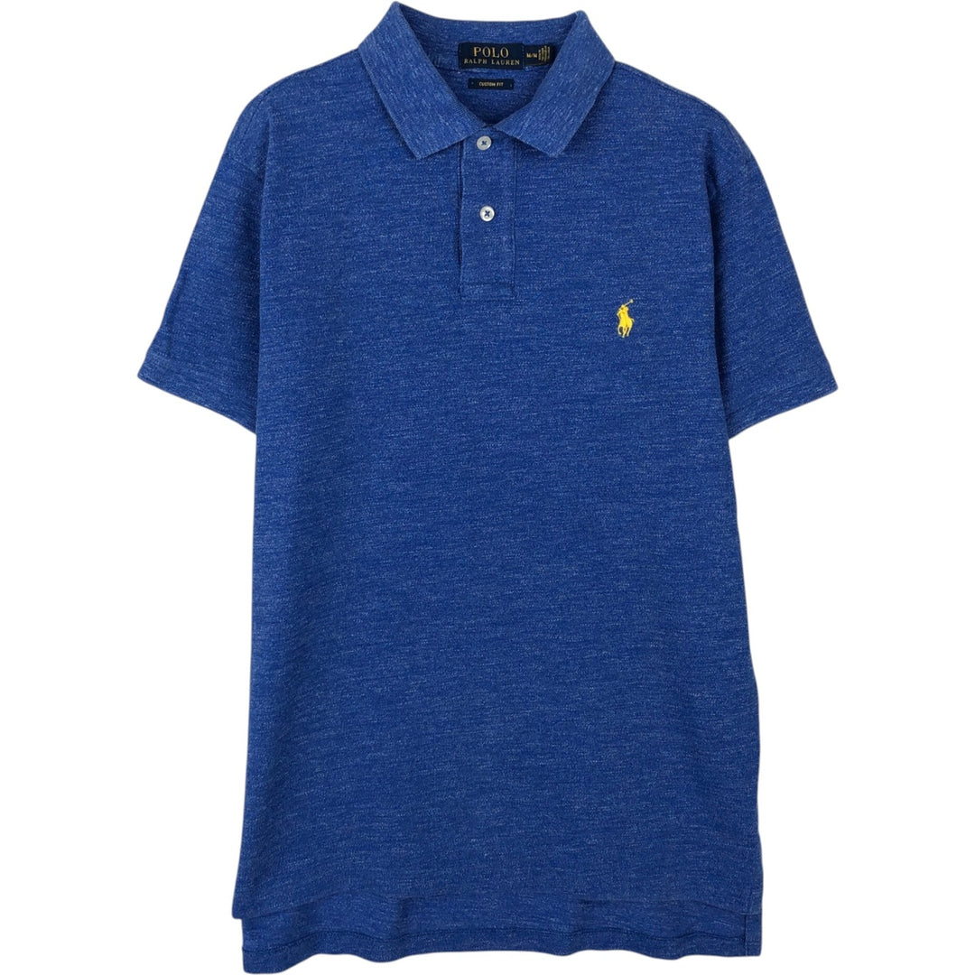 Ralph Lauren POLO RALPH LAUREN CUSTOM FIT short sleeve polo shirt men's M equivalent cotton blue type Vintage Second Hand