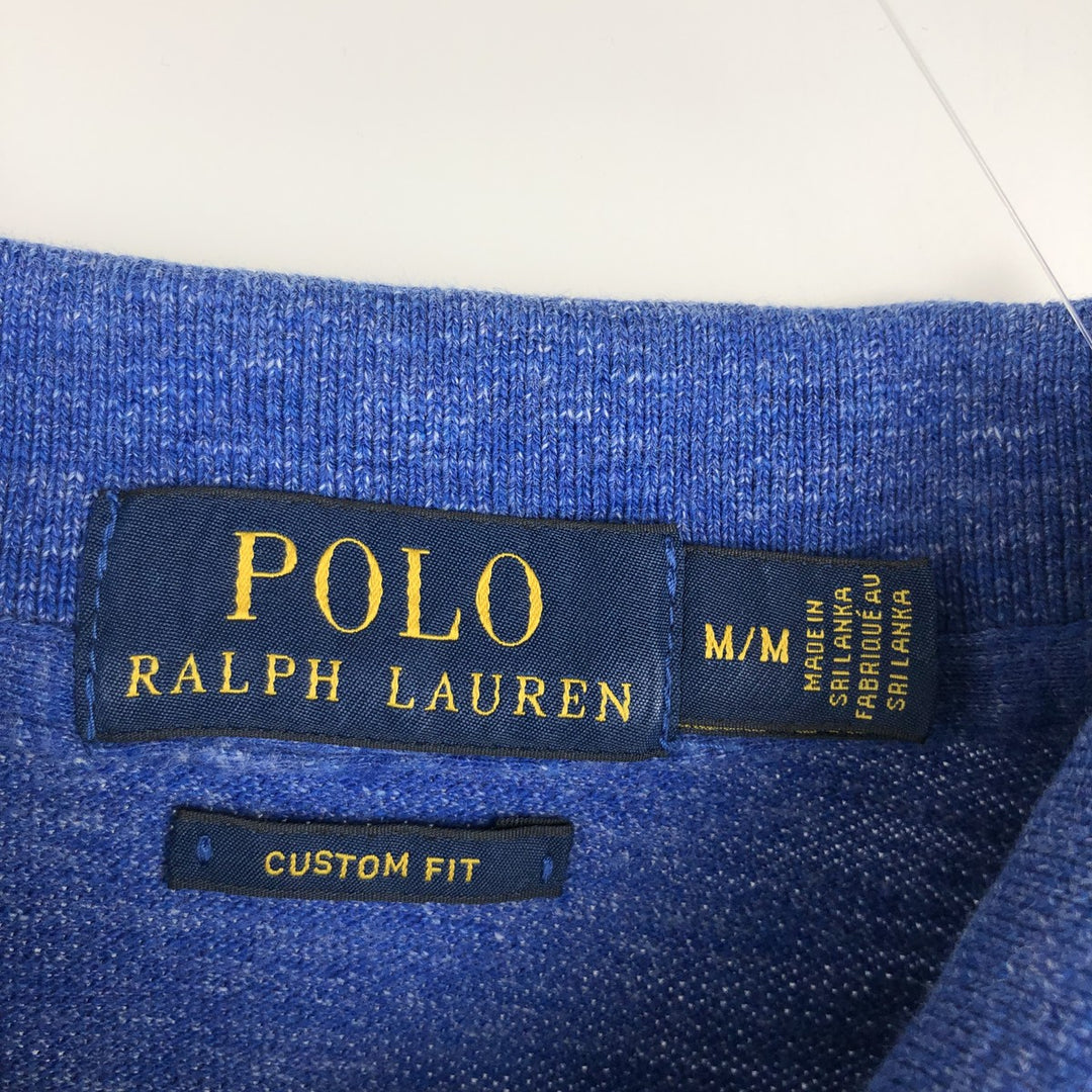 Ralph Lauren POLO RALPH LAUREN CUSTOM FIT short sleeve polo shirt men's M equivalent cotton blue type Vintage Second Hand